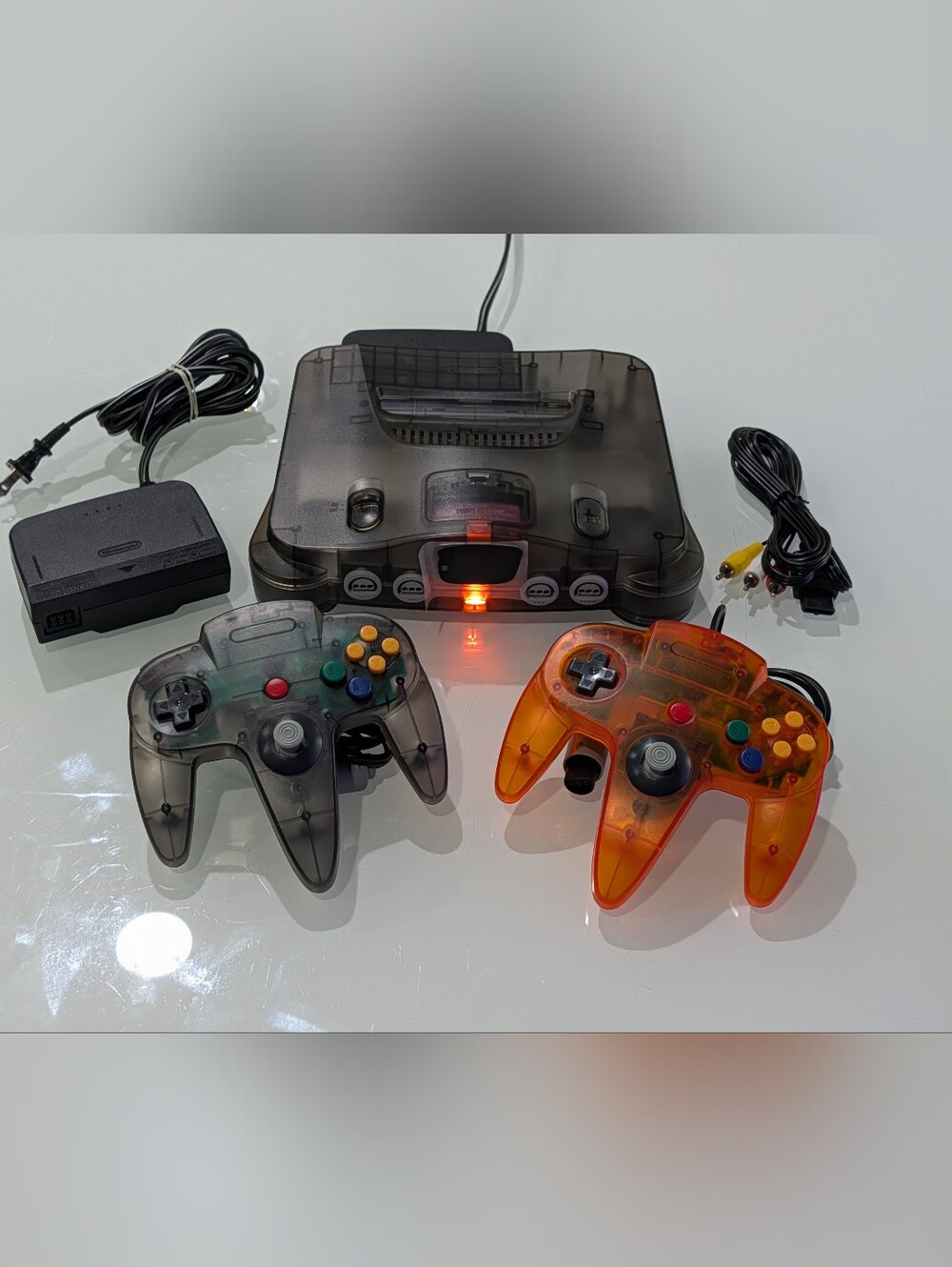 Transparent Gray Nintendo 64 N64 Videogame Console (NUS-001) with Jumper Pak
